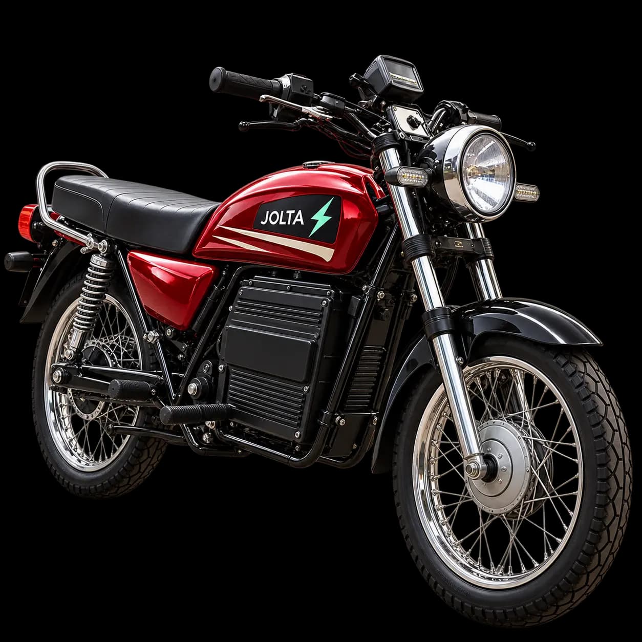 Red Jolta electric motorcycle