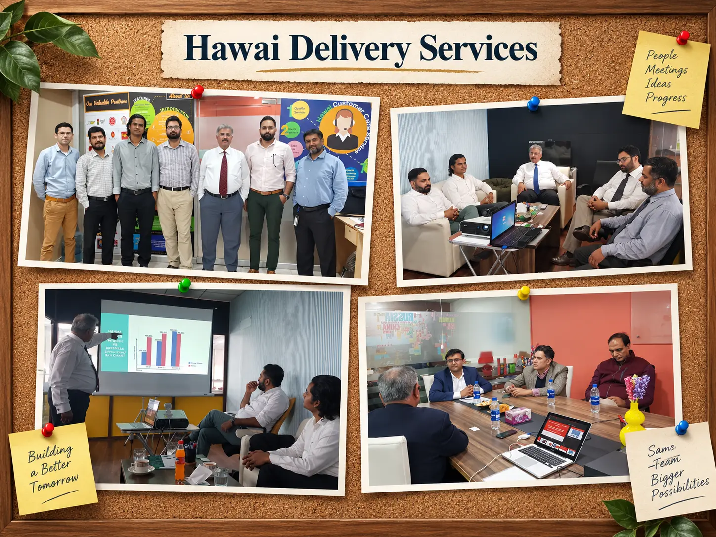 Hawai Delivery Services team meetings, planning sessions and presentations