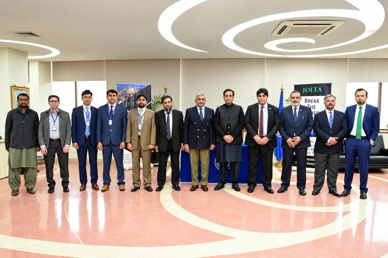 Representatives of USPCAS-E NUST and Jolta Electric at the first research and development MoU signing