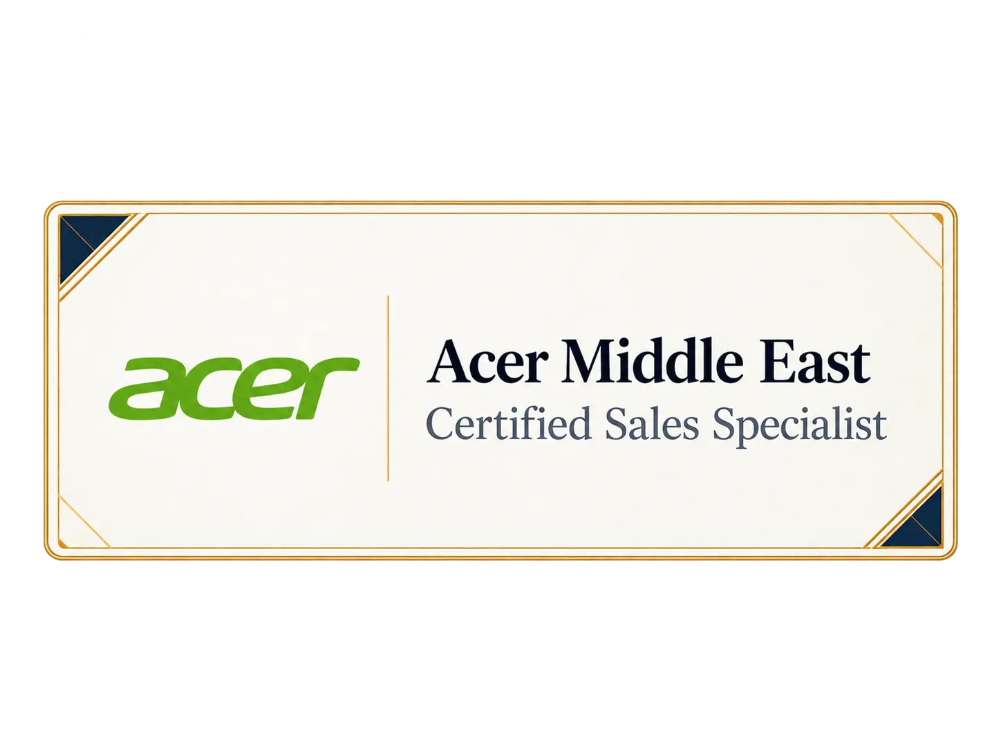 Acer Middle East professional learning record